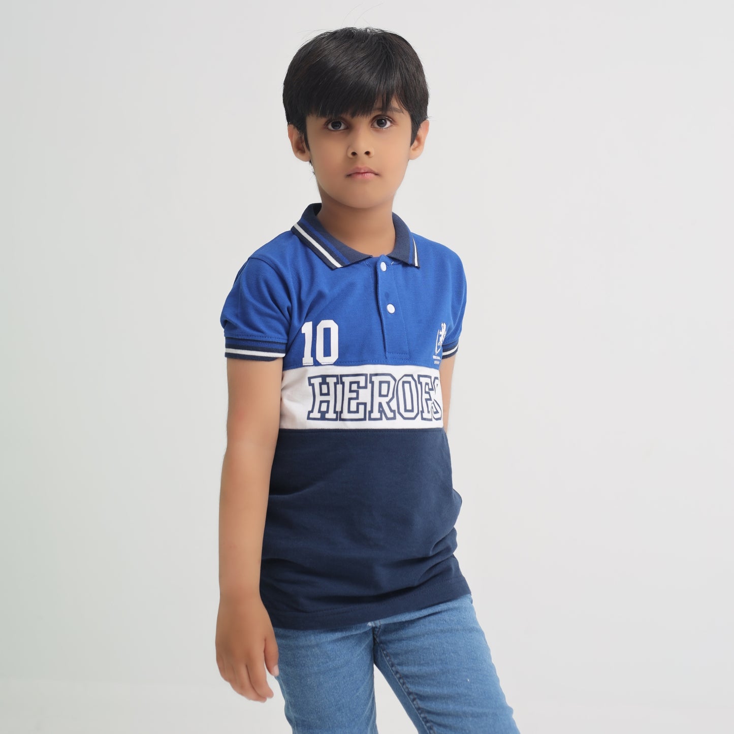 Smart Casual Polo Shirt for Boys β Heroes League Design | 100% Cotton