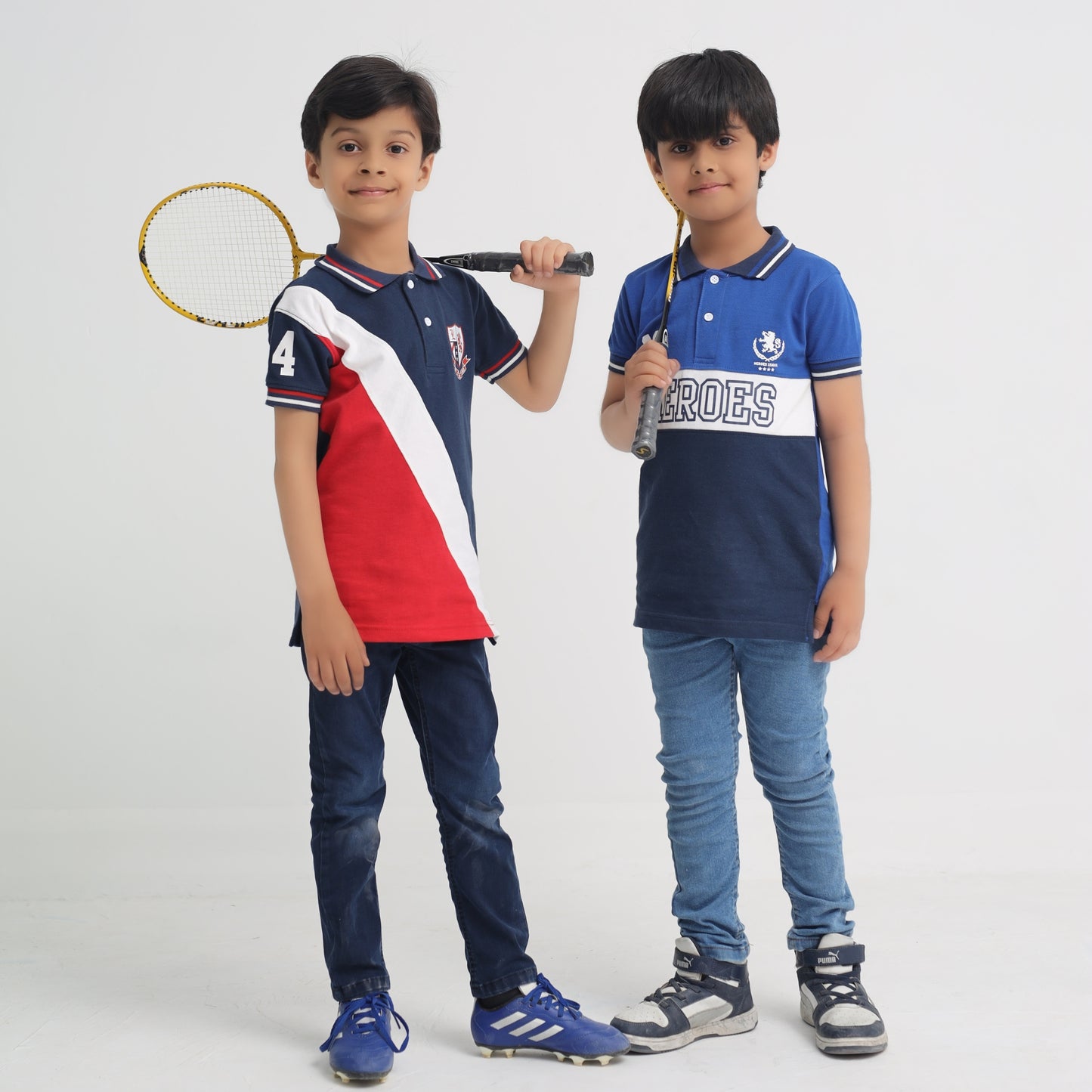 Boys’ Navy Crest Polo Shirt – Red & White Panel | Little Lux