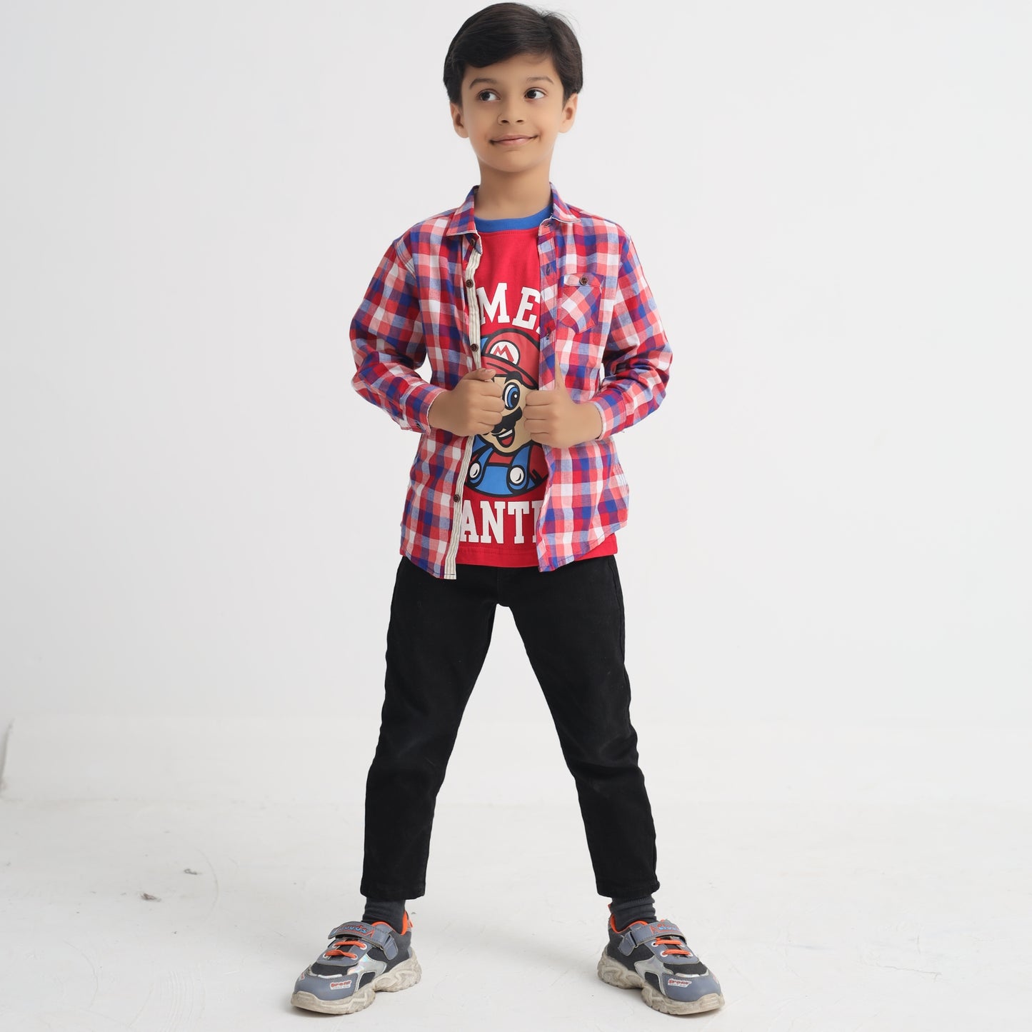 Boys Red Gamers Wanted T-Shirt – Mario Gamer Tee | Little Lux