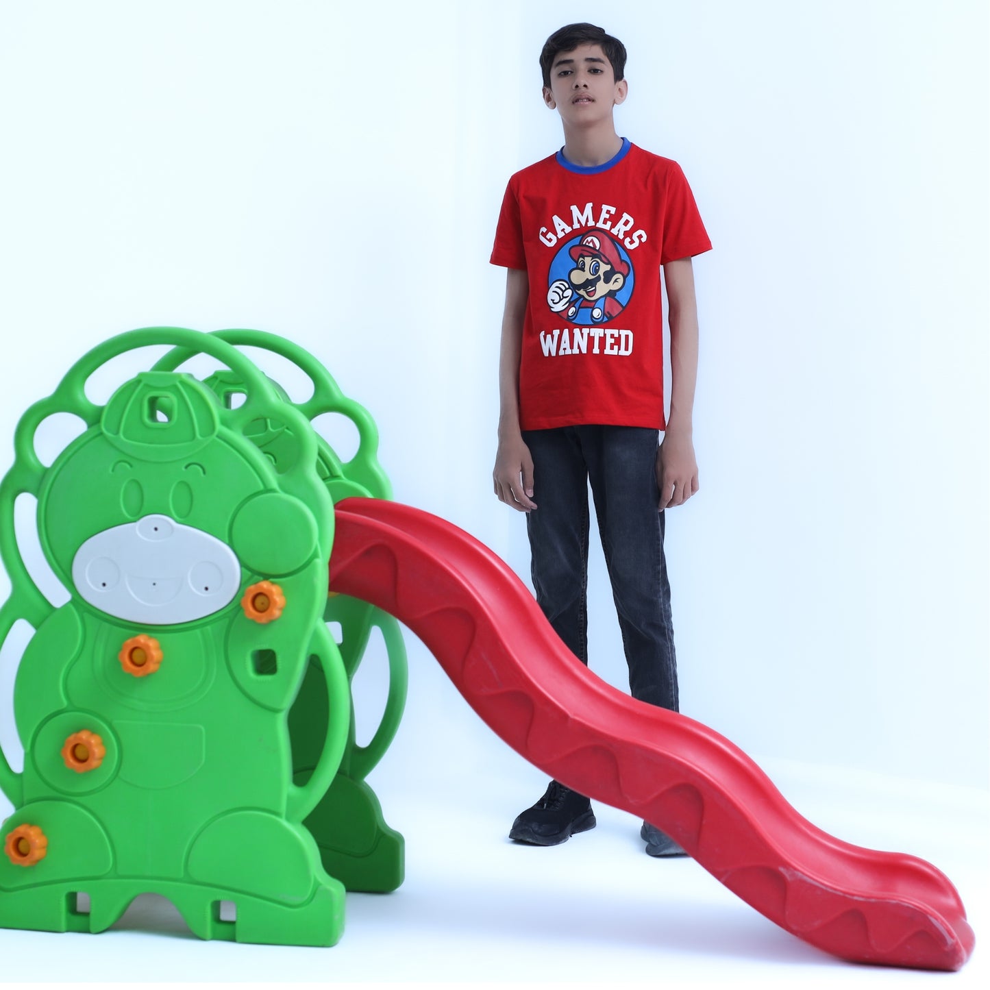 Boys Red Gamers Wanted T-Shirt – Mario Gamer Tee | Little Lux