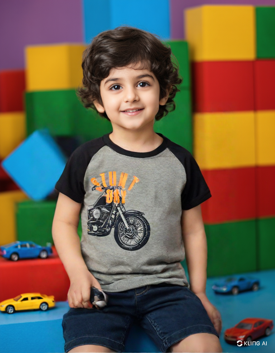 Raglan Sleeve Stunt Boy Graphic T-shirt