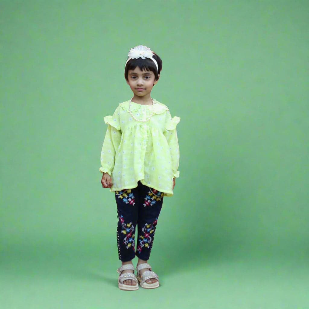 Light Green Frock Special Imported Fabric