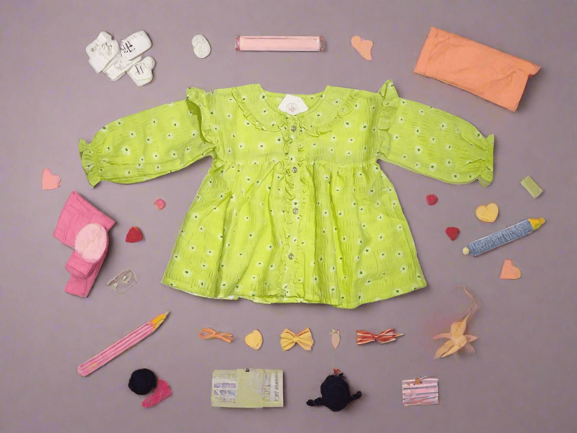 Light Green Frock Special Imported Fabric – thumbnail 4