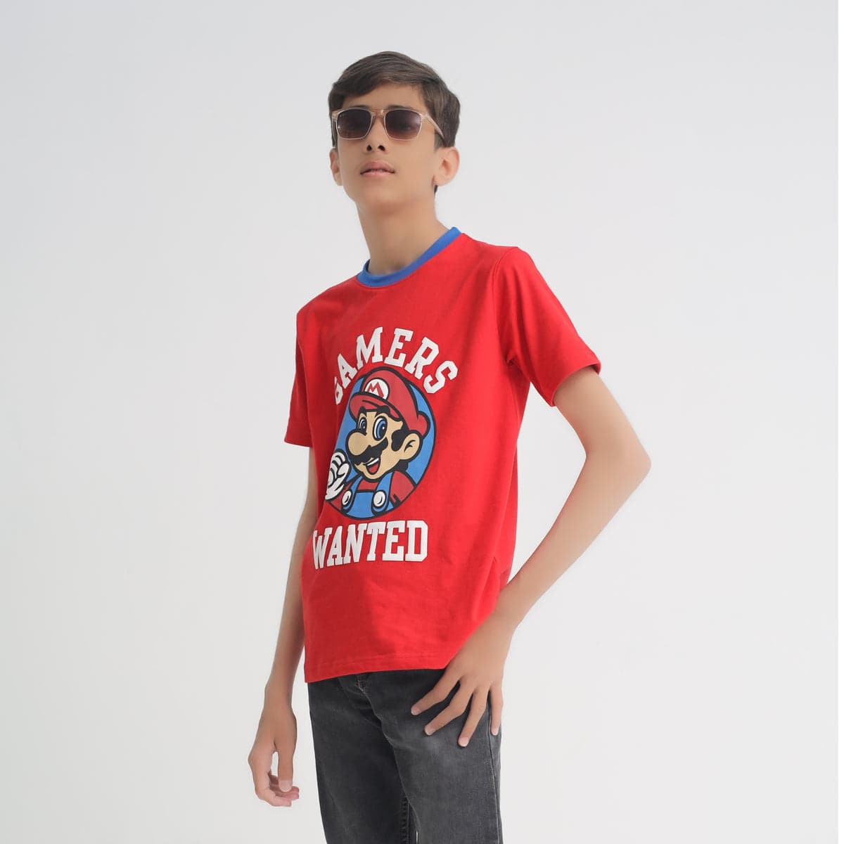 Boys Red Gamers Wanted T-Shirt – Mario Gamer Tee | Little Lux – thumbnail 2