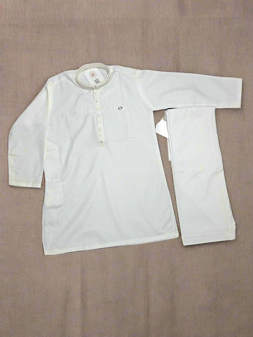 Beige Off white Kurta Trouser – thumbnail 4