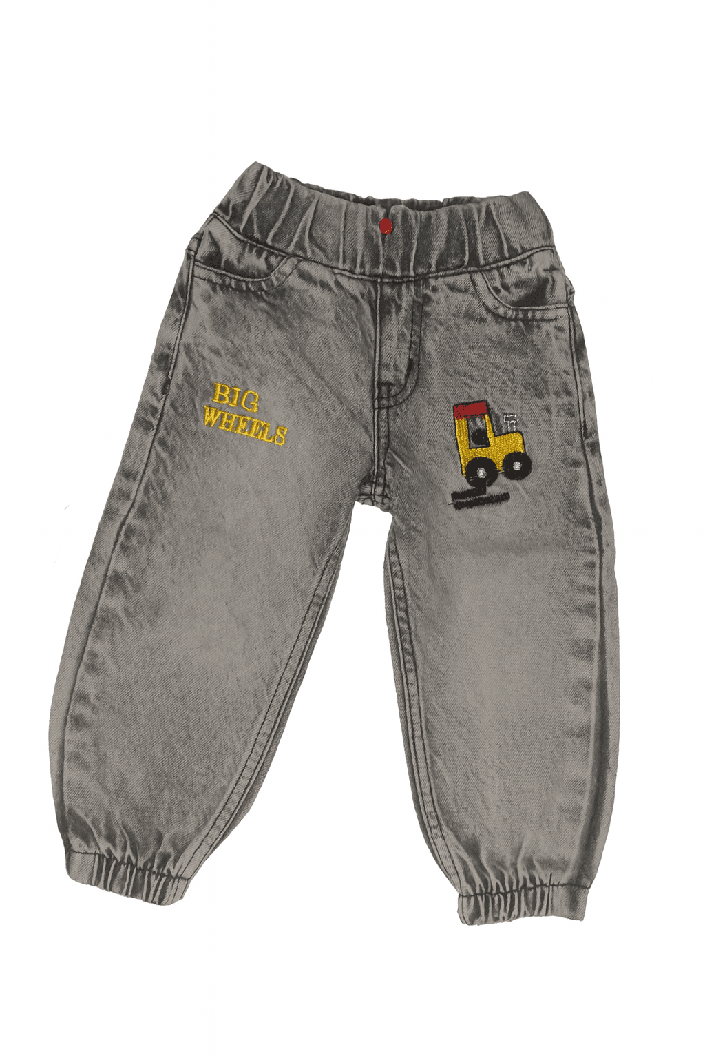 Boys Grey “Big Wheels” Embroidered Jogger Jean – thumbnail 2