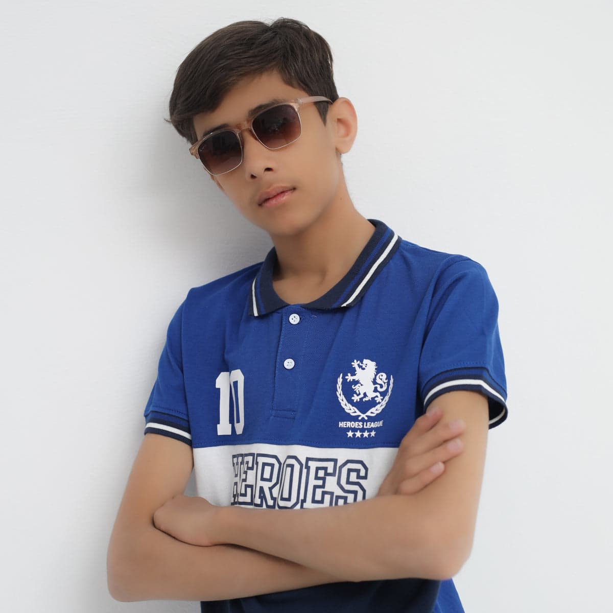 Smart Casual Polo Shirt for Boys – Heroes League Design | 100% Cotton – thumbnail 4