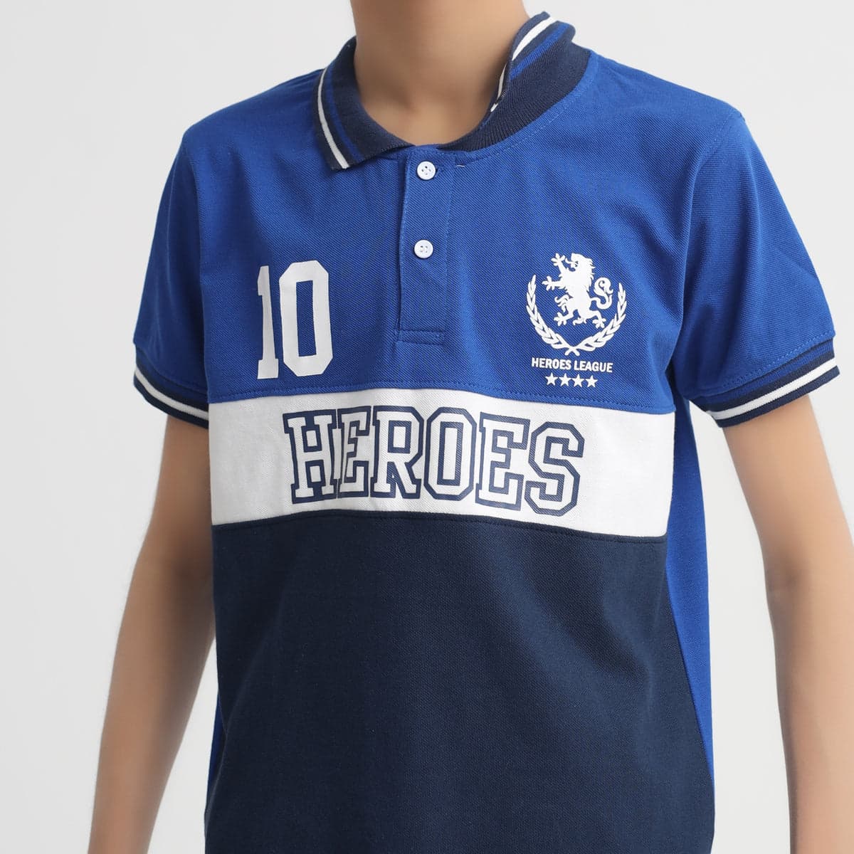 Smart Casual Polo Shirt for Boys – Heroes League Design | 100% Cotton – thumbnail 2