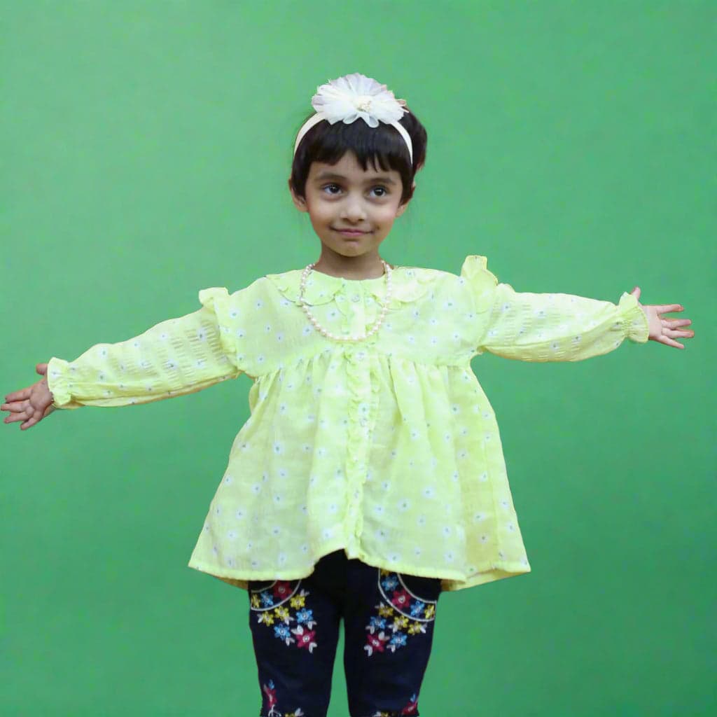 Light Green Frock Special Imported Fabric – thumbnail 2