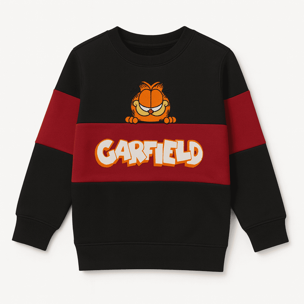 Garfield Unisex Black & Maroon Tracksuit – Soft, Cozy & Super Cute – thumbnail 4