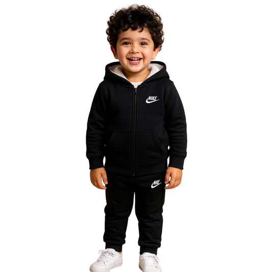 LittleLux Premium Black Winter Hoodie & Jogger Set (2 piece)