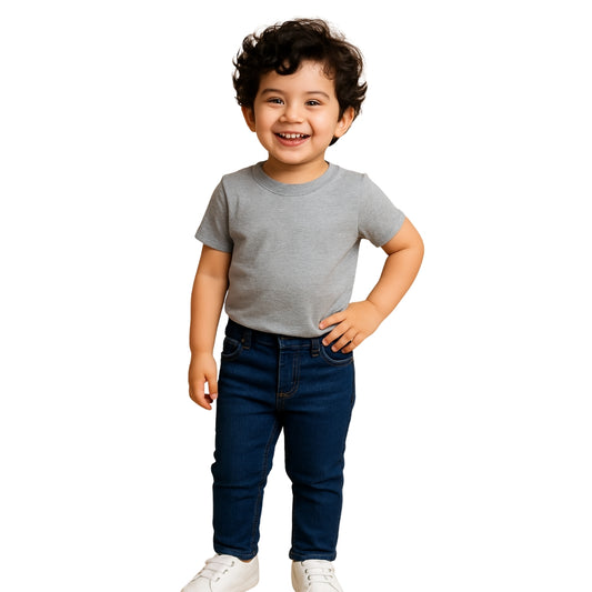 LittleLux Unisex Navy Stretch Jeans – Soft, Flexible, Everyday Comfort Denim