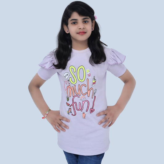 So Much Fun" Girls Graphic T-Shirt – Soft Lavender | Little Lux