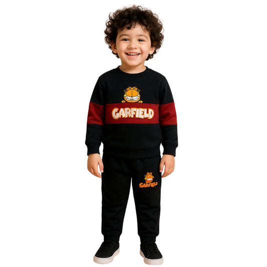 Garfield Unisex Black & Maroon Tracksuit – Soft, Cozy & Super Cute