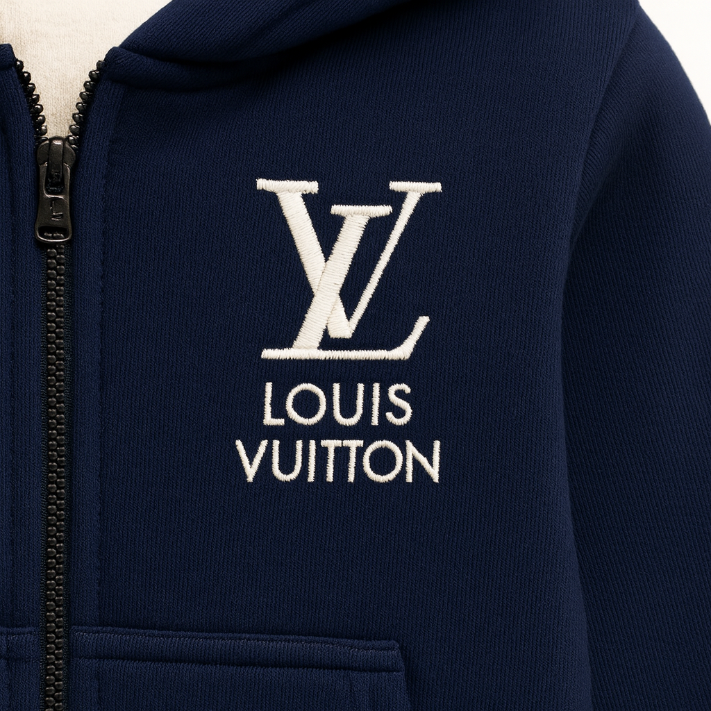 LittleLux Premium Navy Blue Winter Tracksuit – Soft Fleece Hoodie & Joggers