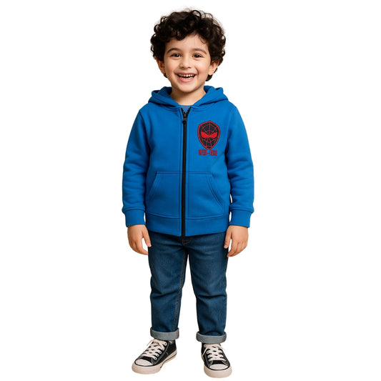 LittleLux Boys Web-Head Winter Hoodie – Soft Fleece, Zip-Up, Warm & Stylish