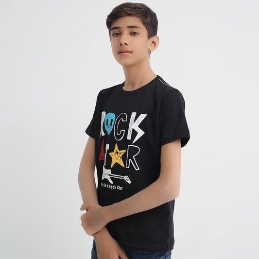 Rock Star Graphic T-shirt Black
