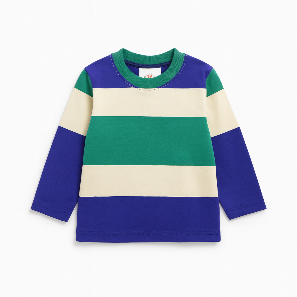 LittleLux Unisex Winter Striped Sweatshirt – Soft Jersey, Cozy & Stylish