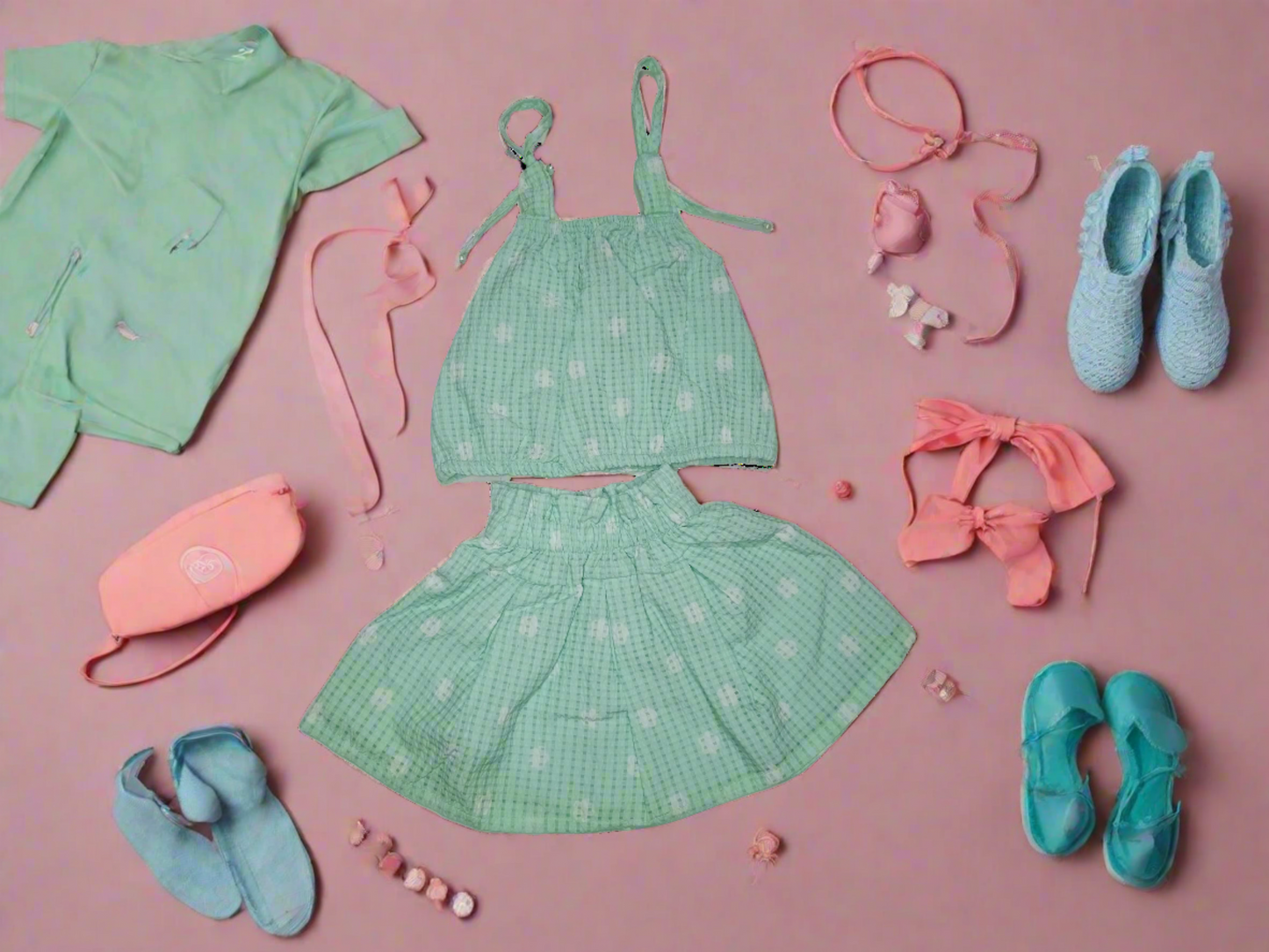 Mint Green Frock Special Imported Fabric